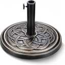 HealSmart 24Lbs Heavy Duty Umbrella Base Outdoor Round Patio Umbrella Stand for Lawn, Deck, Poolside, Bronze