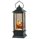 Eldnacele Singing Battery Operated & Plug-in Musical Lighted Christmas Snow Spinning Water Glittering Snow Globe Lantern Home Decoration and Gift, Santa Claus