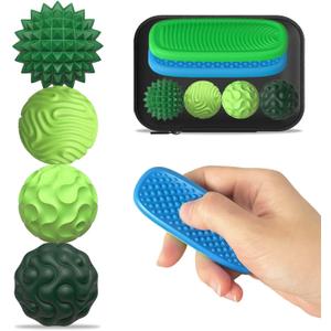 Fidget Toys Adults Silicone Magnetic Balls & Sensory Stones, 6 PCS Stress Relief Sensory Toys for Autism ADHD Anxiety, Office Desk Toys, Stocking Stuffers for Adults Teens