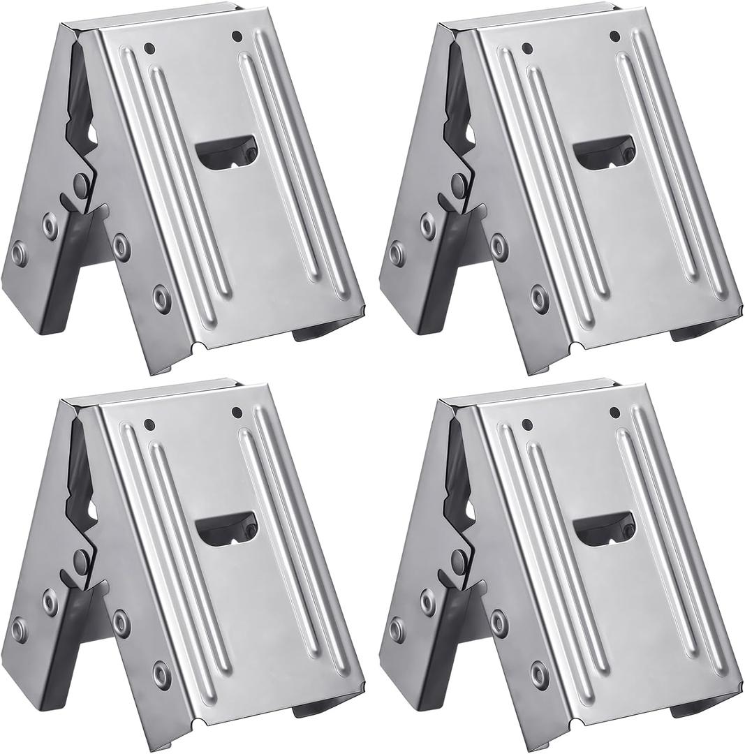 Gisafai 4 Pcs Steel Saw Horse Brackets Galvanized Metal Sawhorse Bracket with 220lb / 100kg Capacity (One Pair) Easy to Use Reliable for Compact Storage