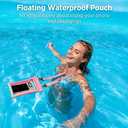 CACOE [Floatable Floating Universal IPX8 Waterproof Phone case 2 Pack-Up to 10.0",Adjustable Lanyard Phone Pouch,Cellphone Dry Bags for Vacation Beach Pool Kayak Cruise Travel EssentialsPink+Green