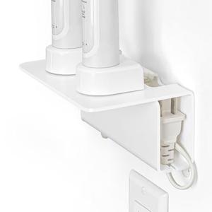OAPRIRE Electric Toothbrush Holder for Bathroom, Acrylic Electric Toothbrush Holder Wall Mounted Come with Cable Organizer, Saving Space and Convenient Charging - White