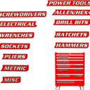 12 Pack of Magnetic Toolbox Labels - 3D-Printed Magnets Tool Box Labels, General Reusable Tags for Steel Toolboxes, Carts, Drawers, and Cabinets