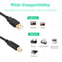 XBOHJOE USB Printer Cable 20 FT USB 2.0 Type A Male to B Male Printer Scanner Cable Cord for HP, Canon, Lexmark, Epson, Dell, Xerox, Samsung and More(20ft, Black)