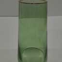 10 Green Glass Vase with Gold Mouth for Centerpieces Home Wedding Decoration (Large)
