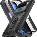 Gritup for Pixel 9 Case: Pixel 9 Pro Case with 2*Screen Protector, Magnetic Stand & Slide Camera Cover, Shock Proof Military-Grade para Google Pixel 9/9 Pro Cover, Black