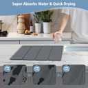 Large Stone Drying Mat for Kitchen Counter, HQAUT Quick Dry Stone Dish Drying Mat, Super Absorbent Diatomaceous Earth Drying Pad, Foldable, Easy to Clean (2416") (23.2" x 15.7")