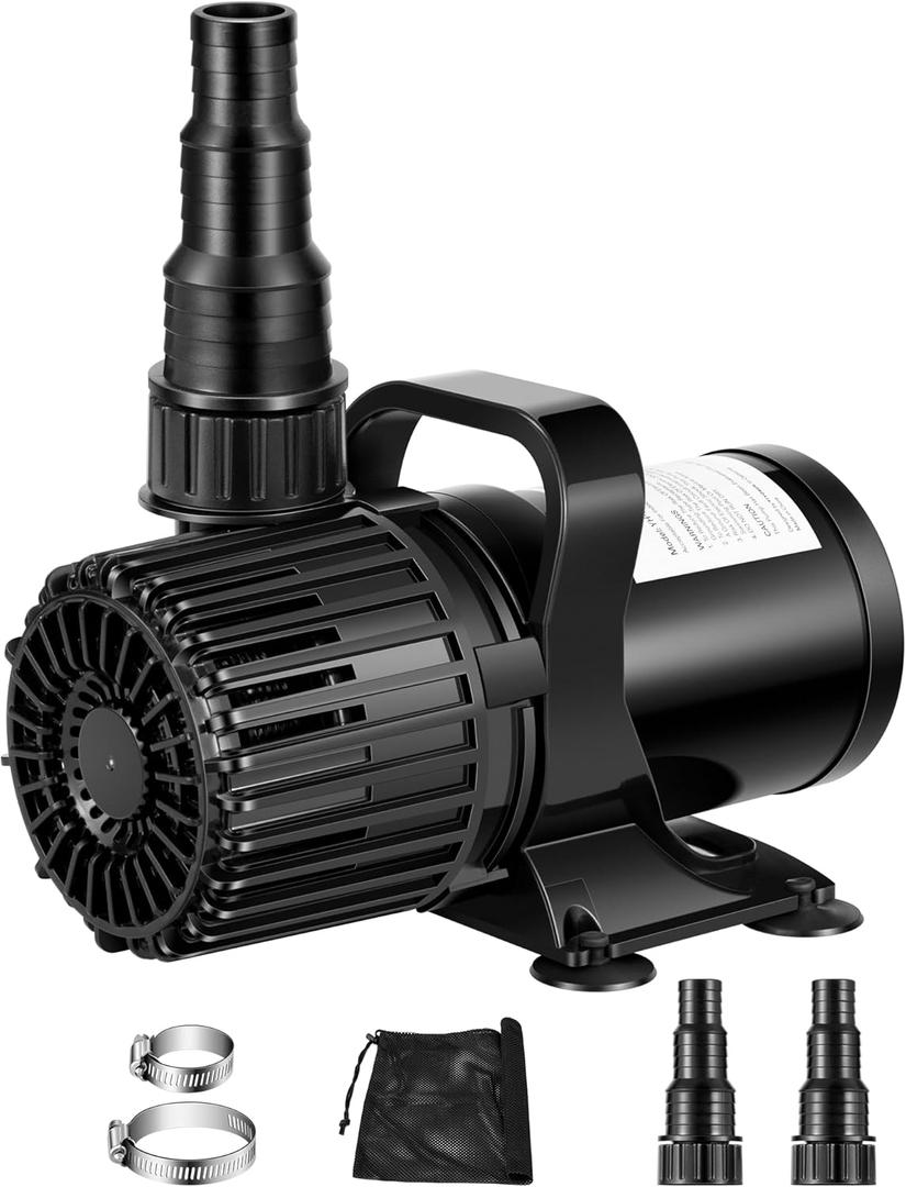VIVOSUN 1600 GPH Submersible Water Pump with Barrier Bag, 100W Pond Pump, Ultra Quiet Aquarium Pump with 14FT. Lift Height for Pond, Waterfall, Fish Tank, Statuary, Hydroponic