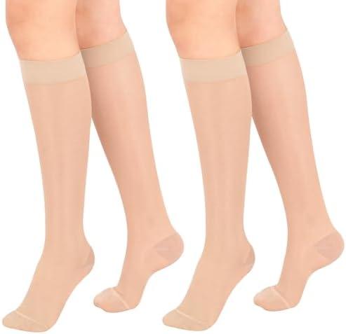 15-20mmHg Knee High Sheer Compression Socks, Compression Socks for Women, Medical Compression Stockings for Teachers, Nurses, Traveler L/XL
