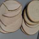 10Pack Unfinished Wood Slices 9 Inches - Natural Wood Rounds with Bark for Centerpieces, Wedding Decor, Crafts, DIY Projects - Rustic Table Decor, Wood Burning, Painting, Holiday & Party Decoration