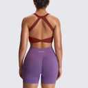 Aoxjox Women's Workout Sports Bras Twist Front Fitness Training Gym Bra Yoga Crop Lola Tank (L)