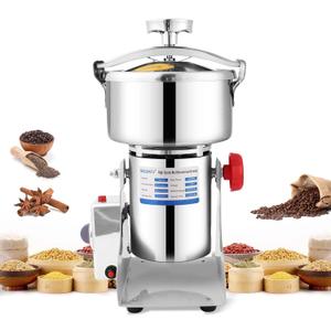 1000g Electric Grain Mill 36000r/min High-speed Grain Mill 2600W Superfine Powder Grinder Dry Grinder Machine 270 swingable Dry Material Grinding Machine 304 Stainless Steel herb grinder