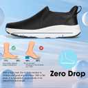 ZOVE Wide Toe Box Shoes Women Wide Width Waterproof Leather Hands Free Nursing Sneakers Ultra Light Extra Wide Walking Sneakers Non-Slip Chef Diabetes Nurse Work Shoes 8816,  Black 41
