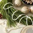Yalikop 11.8 ft Beige Faux Pearl Beads Garland for Tree Pearl Decoration for Party Large Garland Strand Chain Wedding Decoration for Mantel Fireplace Stairs Wedding Centerpieces Party Favor