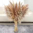 46inch 12pcs Dried Pampas Grass Decor Tall-Large Brown Pompas Grass Floral-Natural Tall Fluffy Pampas Grass Flower for Floor Vase,Wedding,Party,Living Room Floor,Boho Home Decor