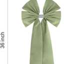Meseey 36x18 Inches Extra-Large Christmas Tree Topper Bow Moss Green Velvet Ribbon Gift Bows for Christmas Home Decor, Outdoor Indoor Car Decoration