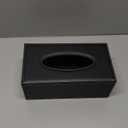 Sumnacon Tissue Box Cover Rectangle Leather Tissue Box Stylish Tissue Box Holder with Magnetic Bottom, Decorative PU Tissue Cover for Bathroom Living Room Bedroom Table Desk Home Office Car, Black
