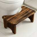 Wooden Toilet Foot Stool for Adults, Pine Bathroom Stool with Mortise and Tenon Structure, Designed to Fit Toilets, Stable Build, Easy Assembly