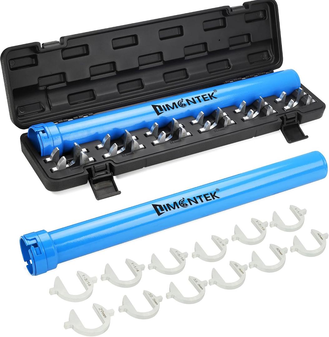 Inner Tie Rod Removal Tool, Master Inner Tie Rod Tool Set with 12 Crowfoot Adapters & 1/2 Inch Drive Tube for Tie Rods Remove & Install (Blue)