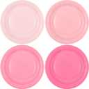 Breroa 72 Pieces Gradient Pink Paper Plates 7 Inch Bulk Paper Plates Disposable Round Dessert Plate Heavy Duty Solid Color Plate Table Decors for Birthday Party, Dinner Table, Wedding