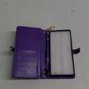 Harryshell Crossbody for Motorola Moto Edge 2024 Wallet Case [10 Card Slots] with [Theft-Scan Blocking],Cash Coin Zipper Pocket Long Shoulder & Wrist Strap (Floral Purple)