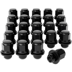 Orion Motor Tech M12x1.5 Lug Nuts with Mag Seat, 13/16" 21mm Hex 1.46x1.18 in. Blackened Wheel Lug Nuts Compatible with Toyota Camry RAV4 Highlander Corolla Tacoma 4Runner Prius Sienna, Set of 24