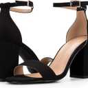 COASIS Women's Chunky Block Heels Open Toe Ankle Strap 3.5 Inch Heeled Sandals, 8