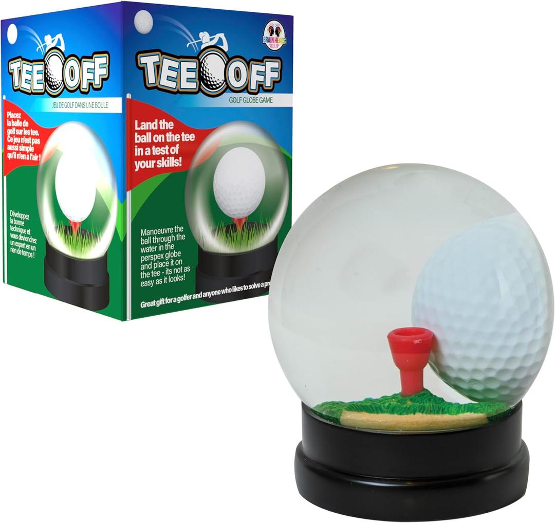 Funtime Tee Off Golf Globe Problem Solving Fun Puzzle - Put The Ball on The tee  not as Easy as it Looks!, Multi-Coloured