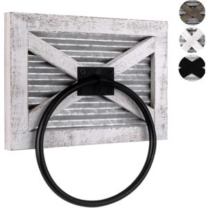 Autumn Alley Farmhouse Decor Hand Towel for Bathroom - Rustic Hand Towel Holder - Rustic Towel Rack Holder, Wall Mounted, Bathroom Decor Towels Mix of Wood (White)