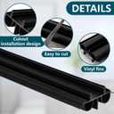 2 Pcs 36 Inch Double Bubble Kerf Door Sweep Kit, 1-3/4" Wide Vinyl Concealed Kerf Weather Strip, Door Bottom Seal Strip Replacement to Block Dust Noise Reduction