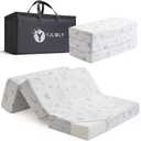 YJLMLY 5" Tri-Fold Foam Mattress Topper,39"x26"- Memory Comfort High Density Plush - Breathable Removable Washable Cover - Portable Travel Pad with Carry Bag for Indoor & Outdoor Use