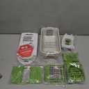 Mueller Pro-Series All-in-One, 12 Blade Mandoline Slicer for Kitchen, Food Chopper, Cucumber Slicer and Spiralizer, Cutter, Dicer, Grater, Gifts for Mom, Kitchen Essentials, White Sand/Green