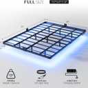 OLEVS Floating Bed Frame Full Size with Smart LED Lights and Charging Station - Modern Metal Platform Bed, Easy Assembly No Box Spring Needed