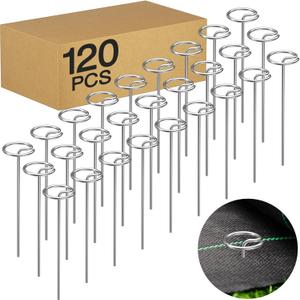 Heavy-Duty Landscape Staples  120 Pcs 6-Inch G-Shaped Thickened Galvanized Garden Fabric Staples,Rust-Resistant Ground Cover Pins for Weed Barrier, Erosion Control & Landscaping Projects