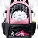 Lacrosse Bag Extra Large Lacrosse Backpack with Tow Stick Holder (L-Light Pink)