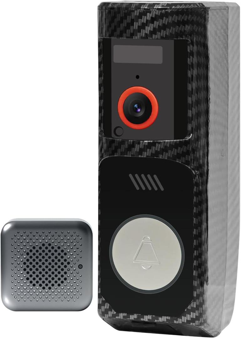 Doorbell Camera Wireless-Head PTZ Rotated 60View, 2.4G WiFi Security Video Doorbell with Chime,Battery Powered,2K Full HD & Night Vision with Two-Way Talk, Smart Human Detection