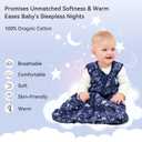 Unnivoll Baby Sleep Sack 12-18 Months 3 Pack 100% Cotton Lightweight 0.5 TOG Wearable Blanket Baby Sleep Bag with 2-Way Zipper for Infant Toddler Blue