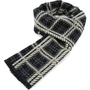 American Trends Mens Winter Warm Long Soft Scarf Plaid Tassel Scarf for Men Soft Classic Scarves (One Size, Black Yellow)