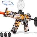 Electric Gel Ball Blaster Gun, Gel Orby Ball Blaster with Pumpable Air, Rechargeable Splat Gun with Top Loading, Automatic Modes for Outdoor Activities and Team Shooting Games, Ages 15+(Orange)