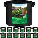 JNYONG 12-Pack 3 Gallon Thickened Non-Woven Grow Bags, Aeration Fabric Pots with Handles
