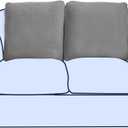 Large Backrest Cushion Cover, Non-Fuzzy Chenille Sofa Covers with Clean Look, Stretch Couch Slipcover for Sectional and L Shaped Sofa Back or Backrest Support (2 Piece, Grey)