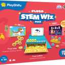 Plugo STEM Pack by PlayShifu - Count, Letters & Link (3in1) | Math, Words, Magnetic Blocks, Puzzles | 4-10 Years STEM Toys | Gift Boys & Girls (Works with iPads, iPhones, Samsung tabs, Kindle Fire)