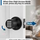 HIDALIFE Door Knob with Keypad, Door Knob with Lock, Keyless Entry Door Lock with Code for Front Door Garage Home Apartment, Matte Black