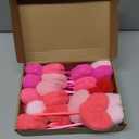 Zhanmai 24 Pcs Heart Shape Pom Pom Ballpoint Pens Colorful Fluffy Ball Pen Bulk for Teacher Women Office Party Supplies Wedding Gift