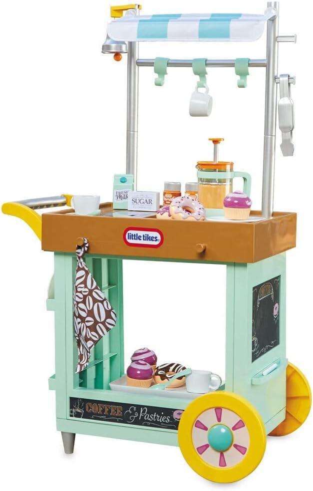 Little Tikes 2-in-1 Caf Cart Pretend Food Cooking Toy Role Play Kitchen Playset for Multiple Kids and Toddlers