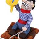 Pet Dog Costume Funny Cowboy Riders Clothes Dogs Outfit Knight Style Clothes with Doll and Hat for Halloween Cosplay Party