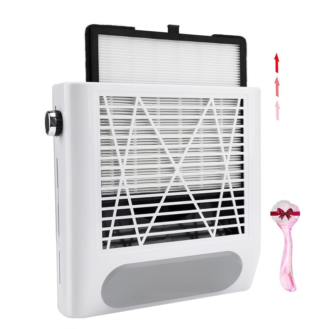 Nail Dust Collector Vacuum 80W Adjustable Power Suction CoFashion Nail Dust Cleaner Machine for Manicure, Dust Collector for Nails for Salon Home Use- Nail Filter When Using Nail Drill