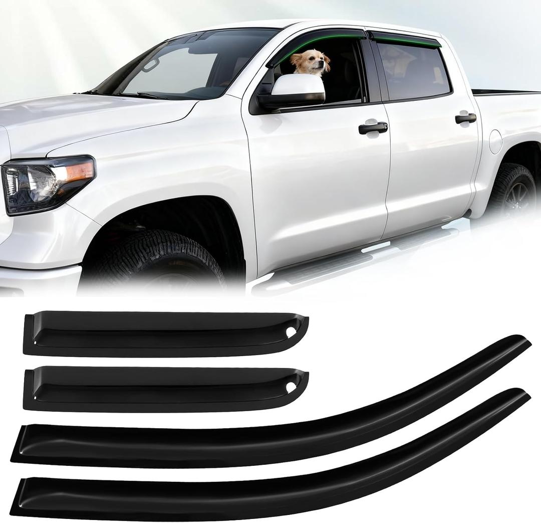 Window Visor Rain Guards for 2007-2021 Toyota Tundra Crewmax Cab