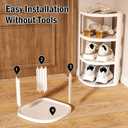 NestOrganix 10 Tier Vertical Shoe Rack, Stackable Narrow Shoe Rack Organizer for Entryway Closet Corner, Free Standing Shoe Rack Tower Shelf, Space Saving, Curved, Off White