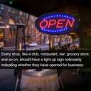 KEBE LED Open Sign, 19"x10" Bright High Visibility Advertisement Board Electric Display Sign Flashing Light for Business Walls Window Bar Shop Hotel, Two Modes